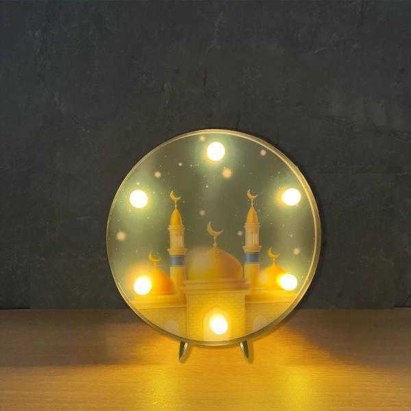 Round LED Light Mosque - 16cm x 16cm x 2.9cm