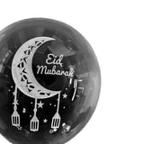 Load image into Gallery viewer, 8 Pack Black Eid Mubarak Balloons - 30cm
