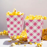 Load image into Gallery viewer, 10 Pack Pink Gingham Popcorn Box - 10cm x 6cm x 15cm
