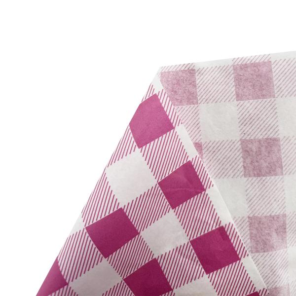 Pink Gingham Paper Table Cover - 180cm x 120cm