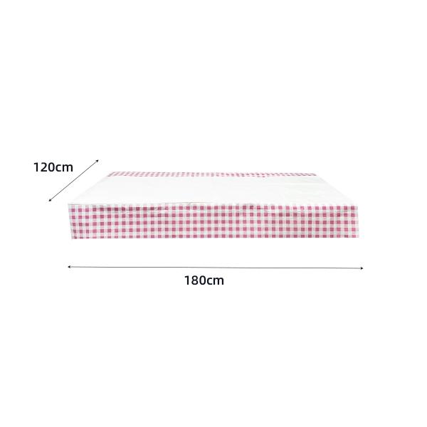Pink Gingham Paper Table Cover - 180cm x 120cm | The Base Warehouse