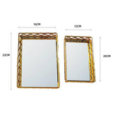 Load image into Gallery viewer, 2 Pack Rectangle Golden Mirror Serving Tray
