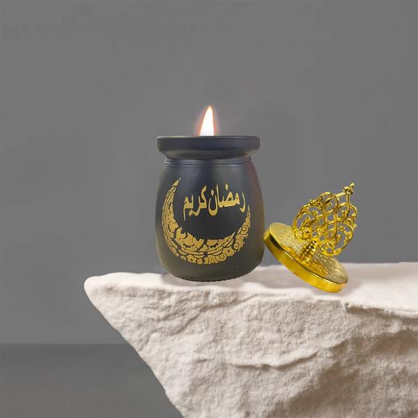 Gold & Black Ramadan Kareem Candle - 11.5cm x 6.5cm x 6.5cm