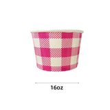 Load image into Gallery viewer, 10 Pack Pink Gingham Paper Tub - 473ml
