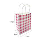 Load image into Gallery viewer, 10 Pack Pink Gingham Paper Bag - 15cm x 8cm x 21cm
