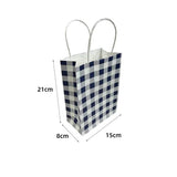 Load image into Gallery viewer, 10 Pack Blue Gingham Paper Bag - 15cm x 8cm x 21cm
