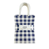 Load image into Gallery viewer, 10 Pack Blue Gingham Paper Bag - 15cm x 8cm x 21cm
