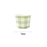 Load image into Gallery viewer, 10 Pack Green Gingham Paper Tub - 473ml
