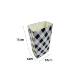 Load image into Gallery viewer, 10 Pack Blue Gingham Popcorn Box - 10cm x 6cm x 15cm

