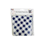 Load image into Gallery viewer, 10 Pack Blue Gingham Popcorn Box - 10cm x 6cm x 15cm
