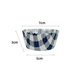 Load image into Gallery viewer, 25 Pack Blue Gingham Cupcake Cup - 7cm x 3cm x 5cm
