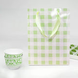Load image into Gallery viewer, Green Gingham Paper Bag - 25cm x 10cm x 33cm
