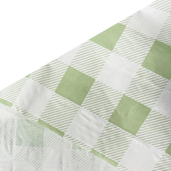Green Gingham Paper Table Cover - 180cm x 120cm