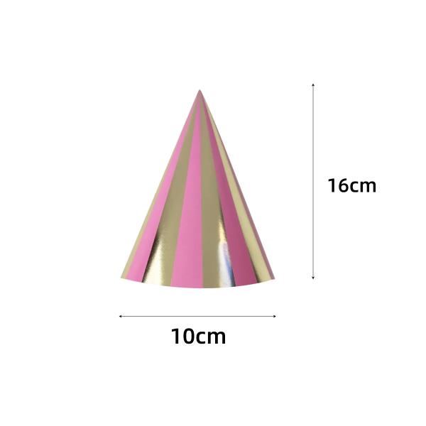 6 Pack Pink Gingham Paper Hat - 16cm x 10cm