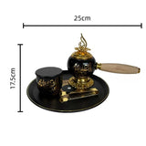 Load image into Gallery viewer, 4 Pack Metal Ceramic Arabic Incense Burner Set - 25cm x 17.5cm
