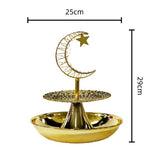 Load image into Gallery viewer, 2 Tier Ramadan Serving Trays With Moon Led Light - 25cm x 29cm
