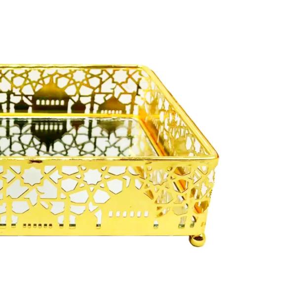 Eid Golden Rectangle Serving Tray - 20cm