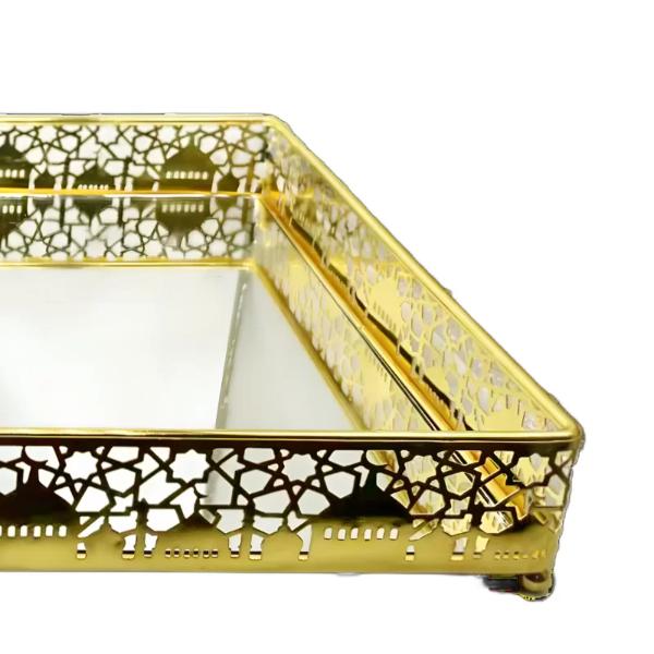 Eid Golden Rectangle Serving Tray - 20cm