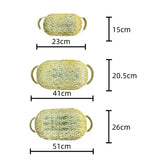 Load image into Gallery viewer, 3 Pack Golden Oval Serving Tray Set
