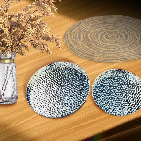 2 Pack Round Serving Tray Set