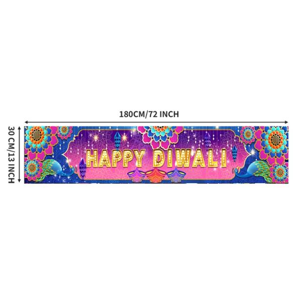 Happy Diwali Table Runner - 180cm x 30cm