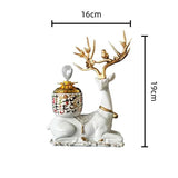 Load image into Gallery viewer, Arabic White Deer Metal Ceramic Incense Burner - 16cm x 19cm
