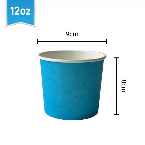 24 Pack Blue Paper Tubs - 12oz