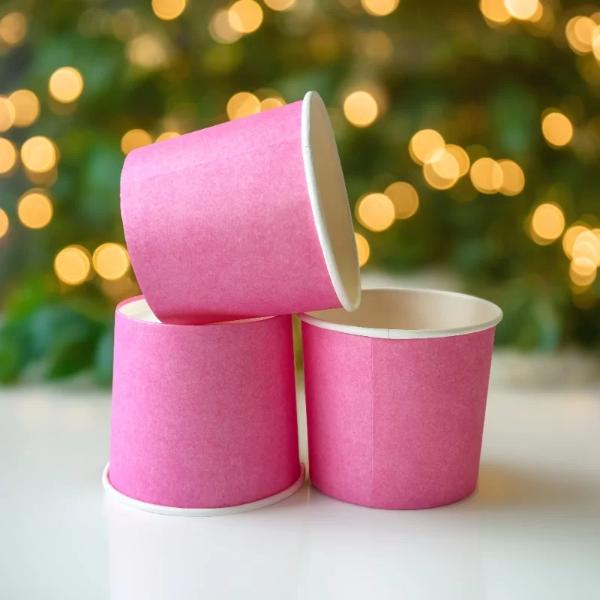 24 Pack Pink Paper Tubs - 12oz