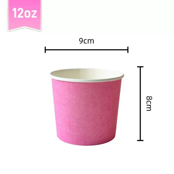 24 Pack Pink Paper Tubs - 12oz