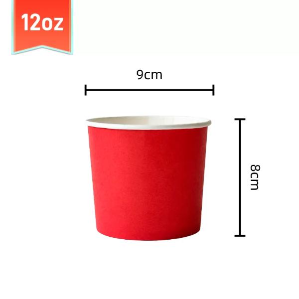 24 Pack Red Paper Tubs - 12oz