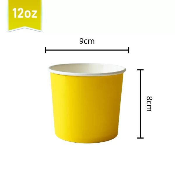 24 Pack Yellow Paper Tubs - 12oz