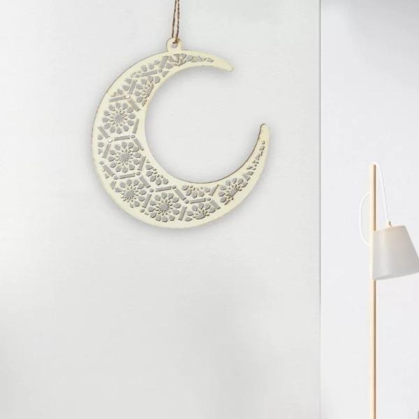 Wooden Moon Ornament - 16cm