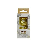 Load image into Gallery viewer, Metallic Gold Number 9 Candle Cake Topper - 3.8cm x 6cm
