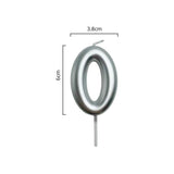 Load image into Gallery viewer, Metallic Silver Number 0 Candle Cake Topper - 3.8cm x 6cm
