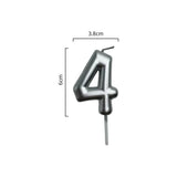 Load image into Gallery viewer, Metallic Silver Number 4 Candle Cake Topper - 3.8cm x 6cm
