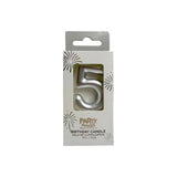 Load image into Gallery viewer, Metallic Silver Number 5 Candle Cake Topper - 3.8cm x 6cm
