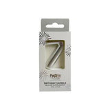 Load image into Gallery viewer, Metallic Silver Number 7 Candle Cake Topper - 3.8cm x 6cm
