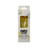 Load image into Gallery viewer, 6 Pack Metallic Gold Curved Candles - 12cm
