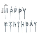 Load image into Gallery viewer, Silver Happy Birthday Candles Pack
