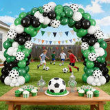 Load image into Gallery viewer, Green &amp; Black Soccer Party Balloon Garland Kit

