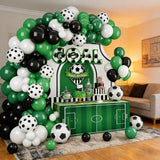 Load image into Gallery viewer, Green &amp; Black Soccer Party Balloon Garland Kit
