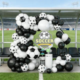 Load image into Gallery viewer, White &amp; Black Soccer Party Balloon Garland Kit
