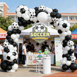 Load image into Gallery viewer, White &amp; Black Soccer Party Balloon Garland Kit
