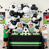 Load image into Gallery viewer, White &amp; Black Soccer Party Balloon Garland Kit
