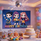 Load image into Gallery viewer, Kpop Happy Birthday Banner - 150cm x 100cm
