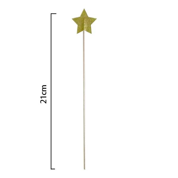 12 Pack Gold & Silver Star Picks - 21cm