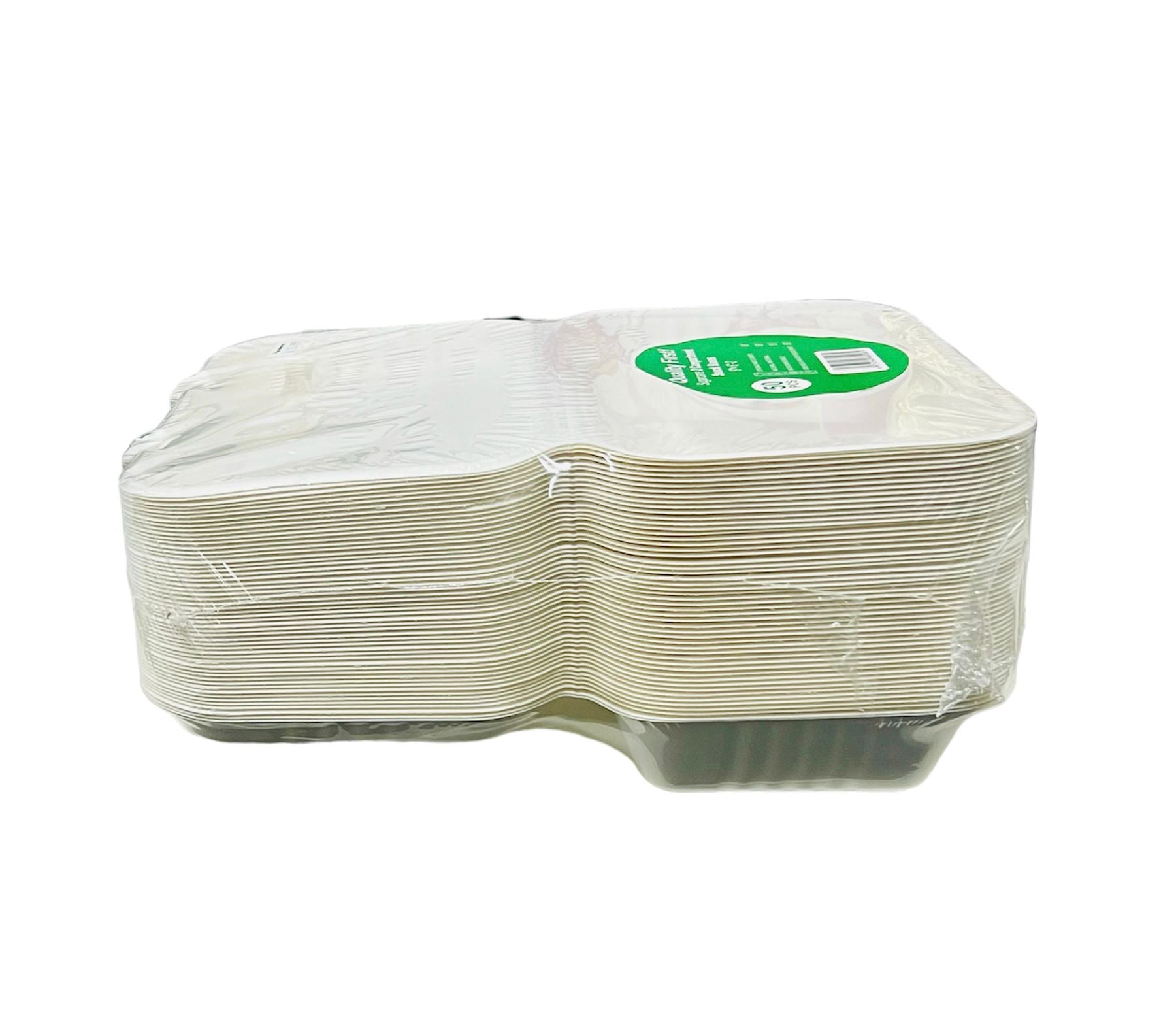 50 Pack Sugar Cane 2 Compartment Snack Boxes - 22.86cm x 15.24cm