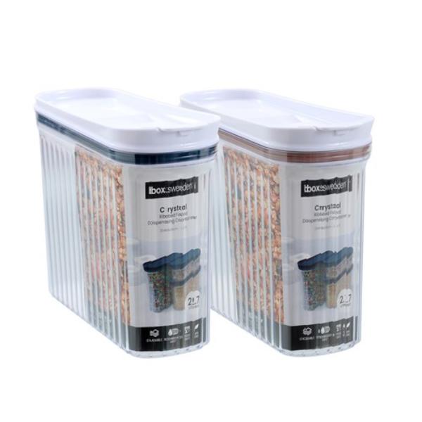 2.7L Crystal Ribbed Food Dispensing Container - 22x8x26cm