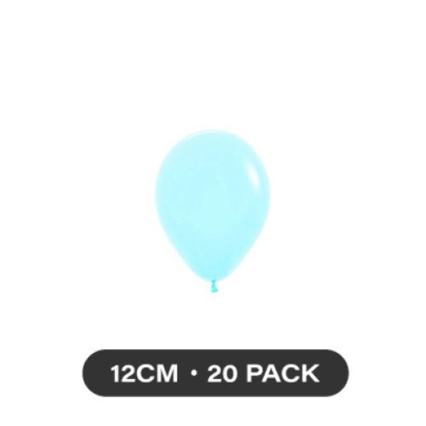 20 Pack Matte Pastel Blue Balloon - 12cm