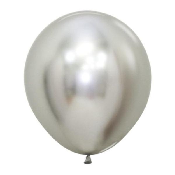 6 Pack Reflex Silver Balloons - 45cm